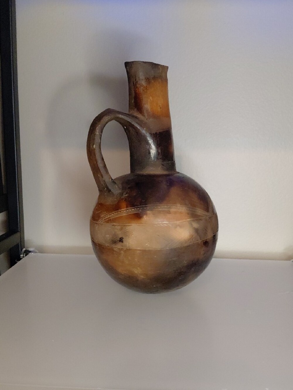 Handcrafted Brown & Black Decorative Vessel